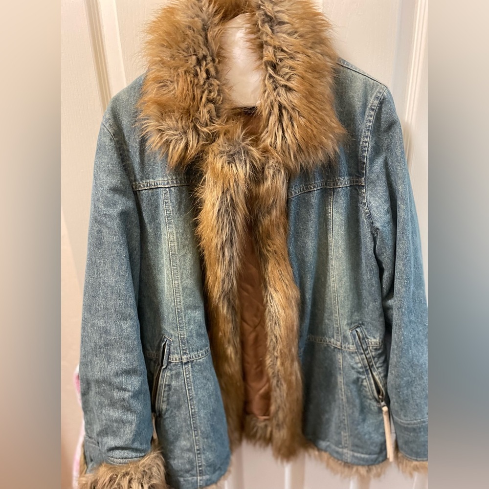 Denim Fur Jacket (Vintage)